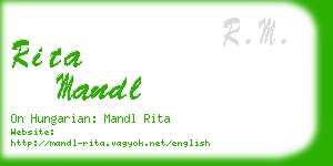 rita mandl business card